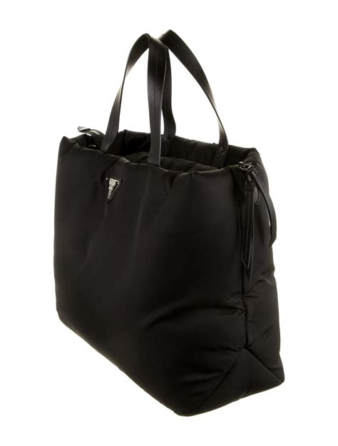 prada black puffer bag|large prada tote bag.